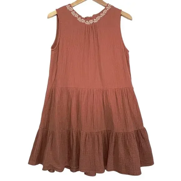 thml sleeveless embroidered dress Pink Embroidered Midi Dress by THML main image 0